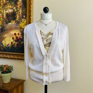 EUC St. John Ivory Viscose Cardigan